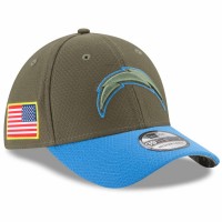 Men's Los Angeles Chargers New Era Olive 2017 Salute To Service 39THIRTY Flex Hat 2782270